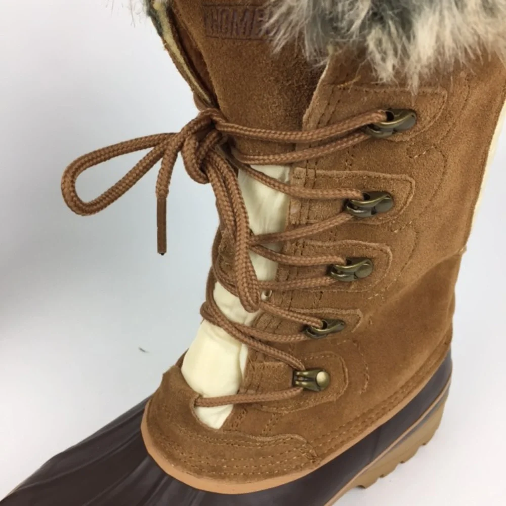 Khombu Nordic 2 Brown Waterproof Lace Up Winter Boots 9